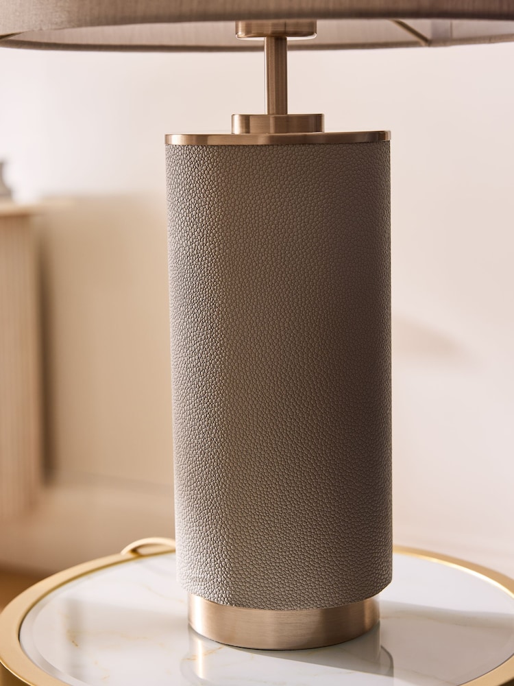 Lipsy Grey Faux Leather Table Lamp - Image 4 of 4