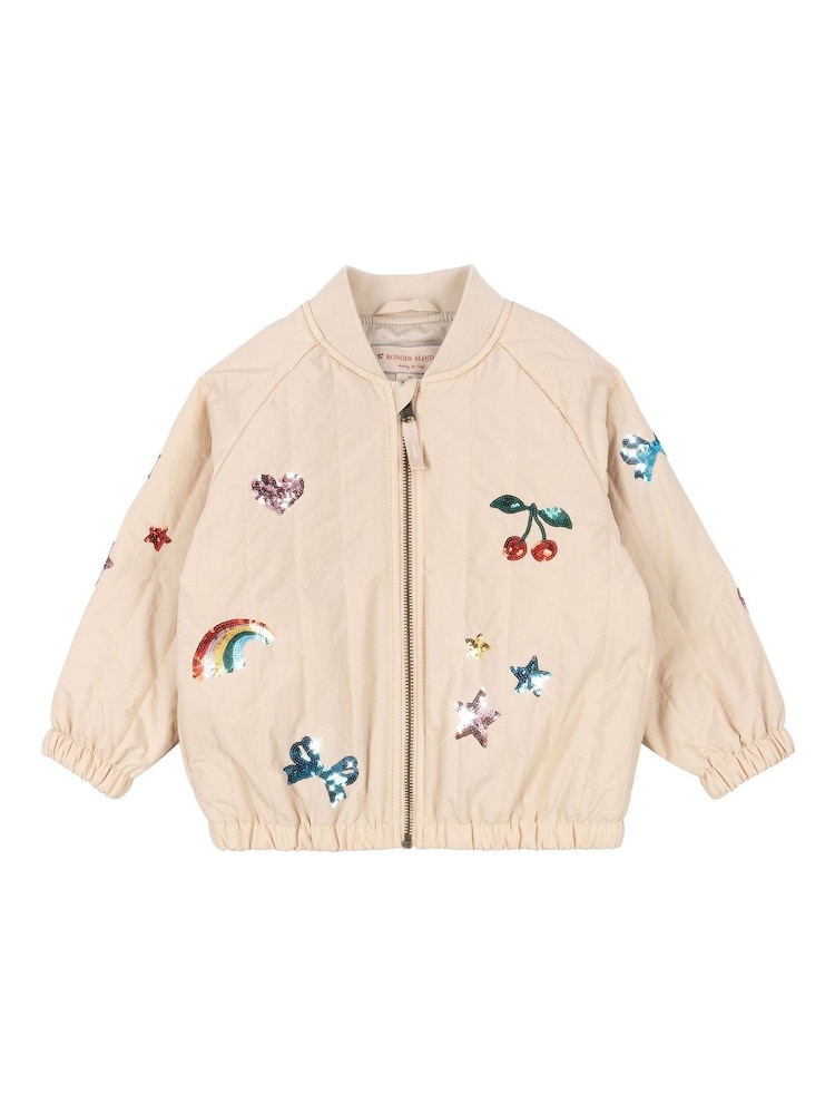 Konges Sløjd Cream Juno Sequin Bomber Jacket - Image 1 of 5
