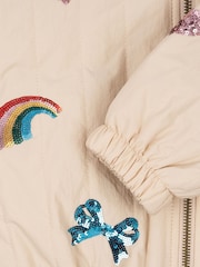 Konges Sløjd Cream Juno Sequin Bomber Jacket - Image 4 of 5