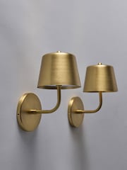 The Set 2 Pack Brass Rechargeable Wall Lights - Image 2 of 5