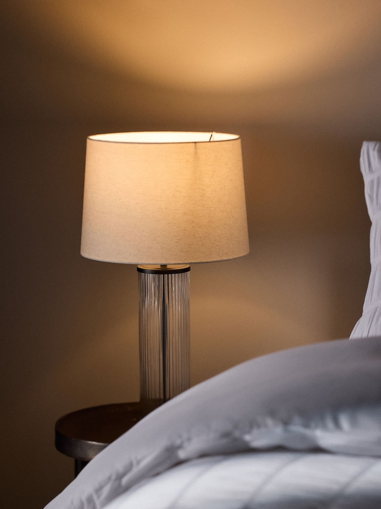 The Set 2 Pack Black/Cream Ribbed Glass Table Lamps - Image 2 of 6 The Set 2 Pack Black/Cream Ribbed Glass Table Lamps - Image 2 of 6