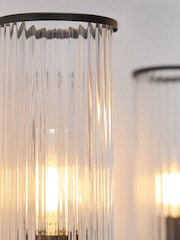 The Set 2 Pack Black Ribbed Glass Wall Lights - Image 6 of 6