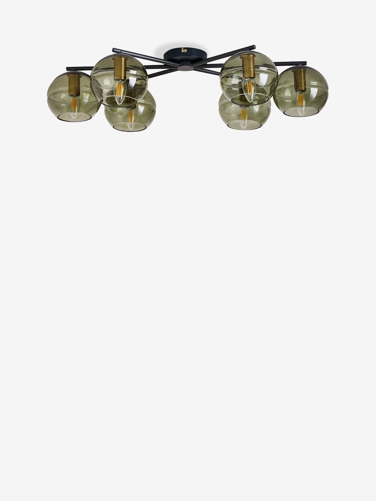 MADE.COM Green/Black Mika 6 Flush Light - Image 5 of 5