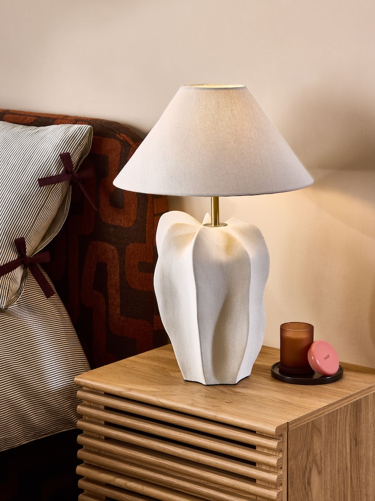MADE.COM White Ceramic Matteo Table Lamp - Image 1 of 5