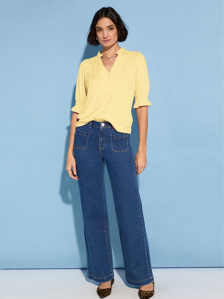 Baukjen Yellow Noa Short Sleeve Blouse - Image 1 of 3