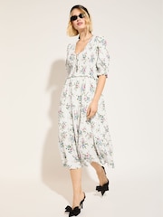 Baukjen Melania Bouquet Smock White Midi Dress - Imagen 3 de 6