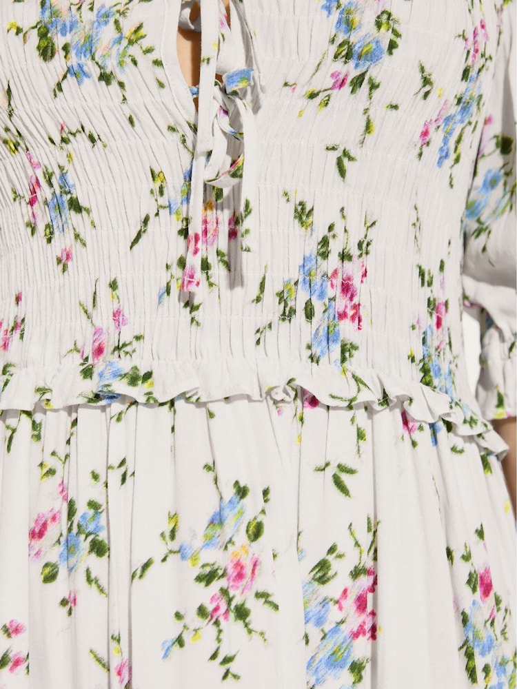 Baukjen Melania Bouquet Smock White Midi Dress - Imagen 6 de 6