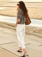 Baukjen Reece Stretch Barrel Leg Cargo White Jeans - Image 2 of 3