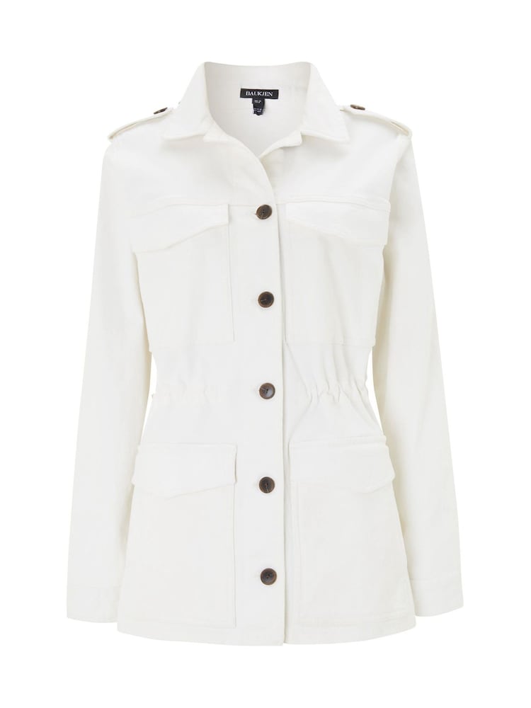 Chaqueta blanca con diseño utilitario en tejido orgánico Drake de Baukjen - Imagen 5 de 5 Chaqueta blanca con diseño utilitario en tejido orgánico Drake de Baukjen - Imagen 5 de 5