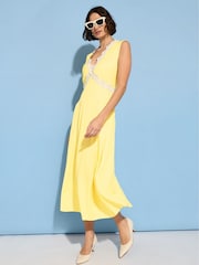 Baukjen Marcella Satin Yellow Midi Dress - Image 2 of 3