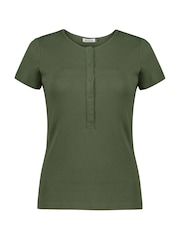 Baukjen Green Kikki Cap Sleeve Henley Top - Image 4 of 4