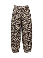 Baukjen Kelsey Stretch Denim Printed Barrel Brown Leopard Print Jeans - Image 5 of 5