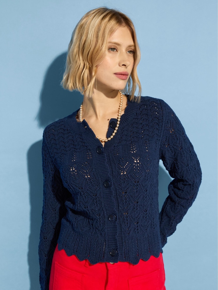 Baukjen Blue Ursula Ecotec Crochet Cardigan - Image 1 of 4