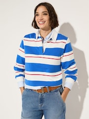Baukjen Blue Bluebell Cropped Rugby T-Shirt Azure - Image 1 of 4