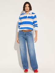 Baukjen Blue Bluebell Cropped Rugby T-Shirt Azure - Image 2 of 4