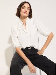 Baukjen Janey Short Sleeve White Blouse - Imagen 1 de 3