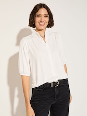 Baukjen Janey Short Sleeve White Blouse - Imagen 2 de 3