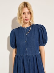 Baukjen Blue Clementina Denim 100%  Cotton Midi Dress - Image 4 of 5