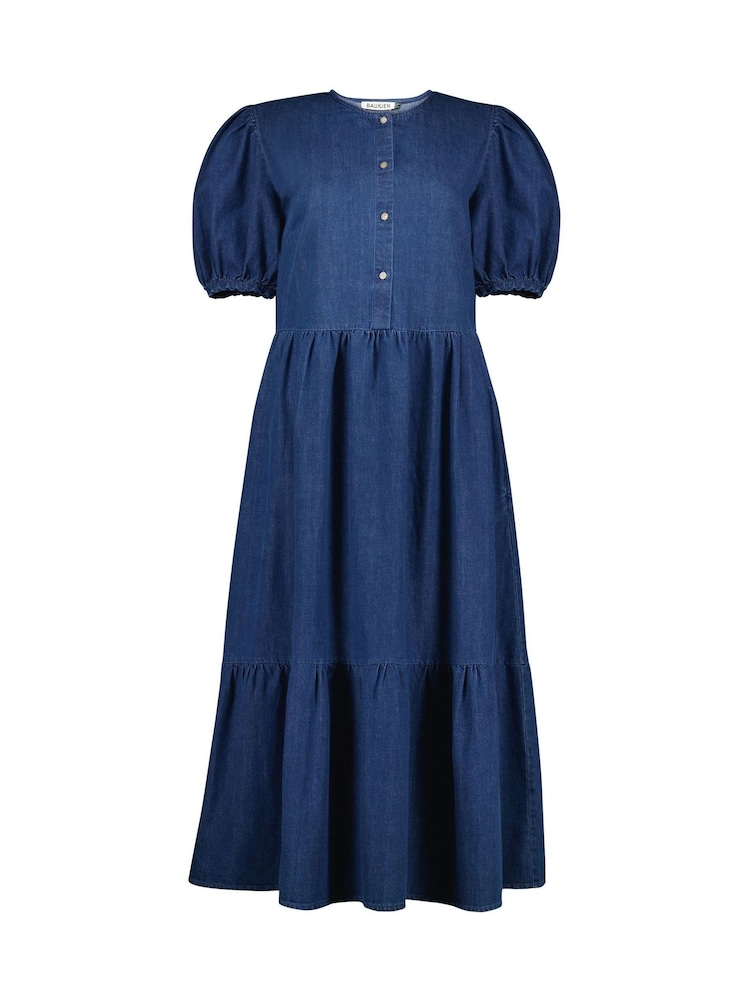 Baukjen Blue Clementina Denim 100%  Cotton Midi Dress - Image 5 of 5