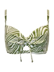 Pour Moi Green Padded Maya Bay Underwired Tie Bikini Top - Image 3 of 4