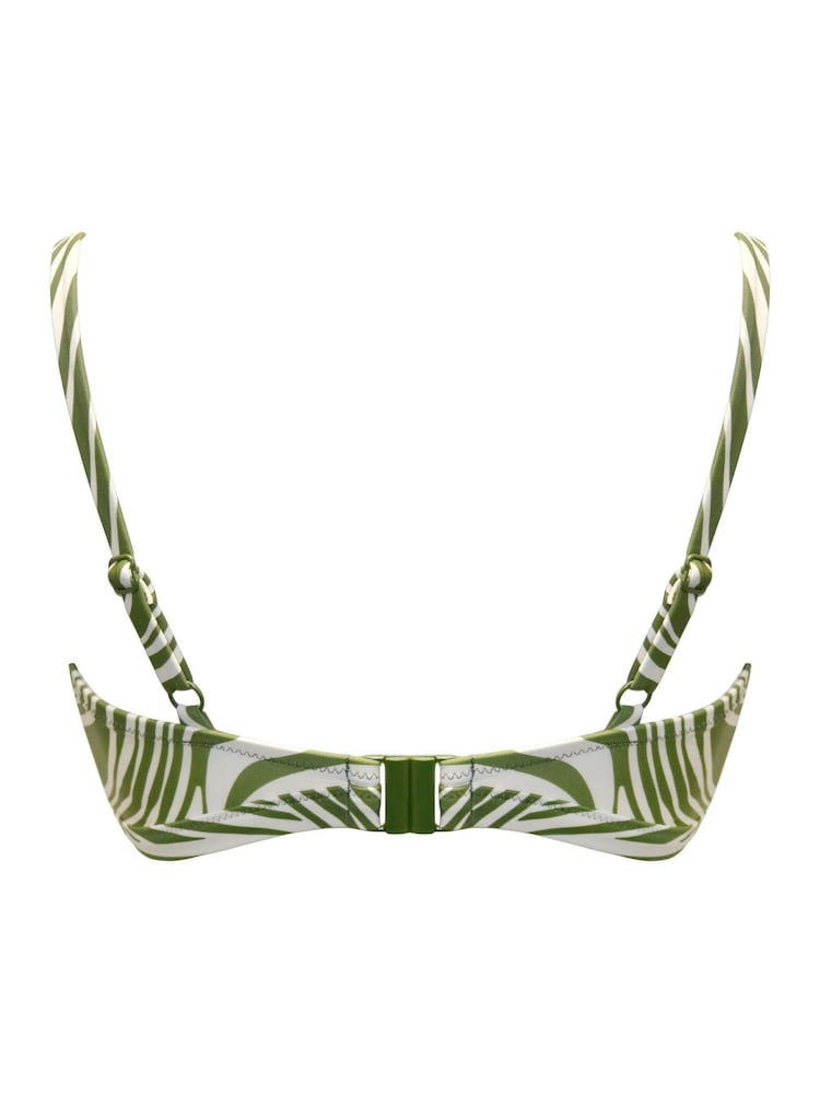 Pour Moi Green Padded Maya Bay Underwired Tie Bikini Top - Image 4 of 4