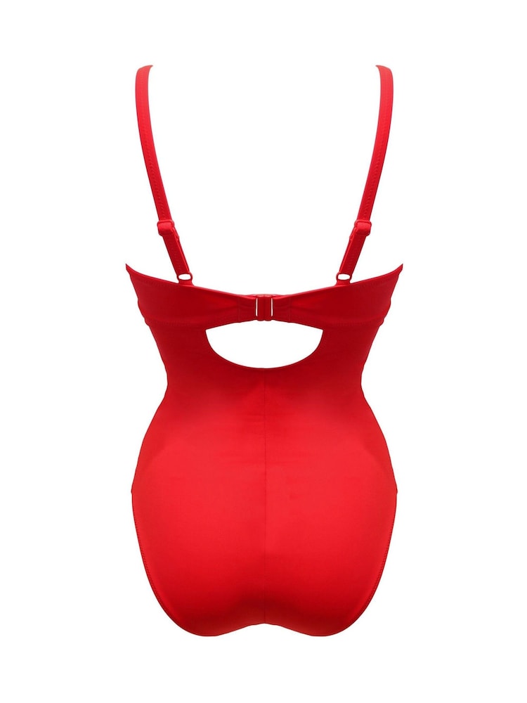 Pour Moi Red St Kitts Underwired Non Padded Swimsuit - Image 4 of 4 Pour Moi Red St Kitts Underwired Non Padded Swimsuit - Image 4 of 4