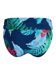 Pour Moi Blue Roll Top Kefalonia Foldover Bikini Briefs - Image 4 of 4