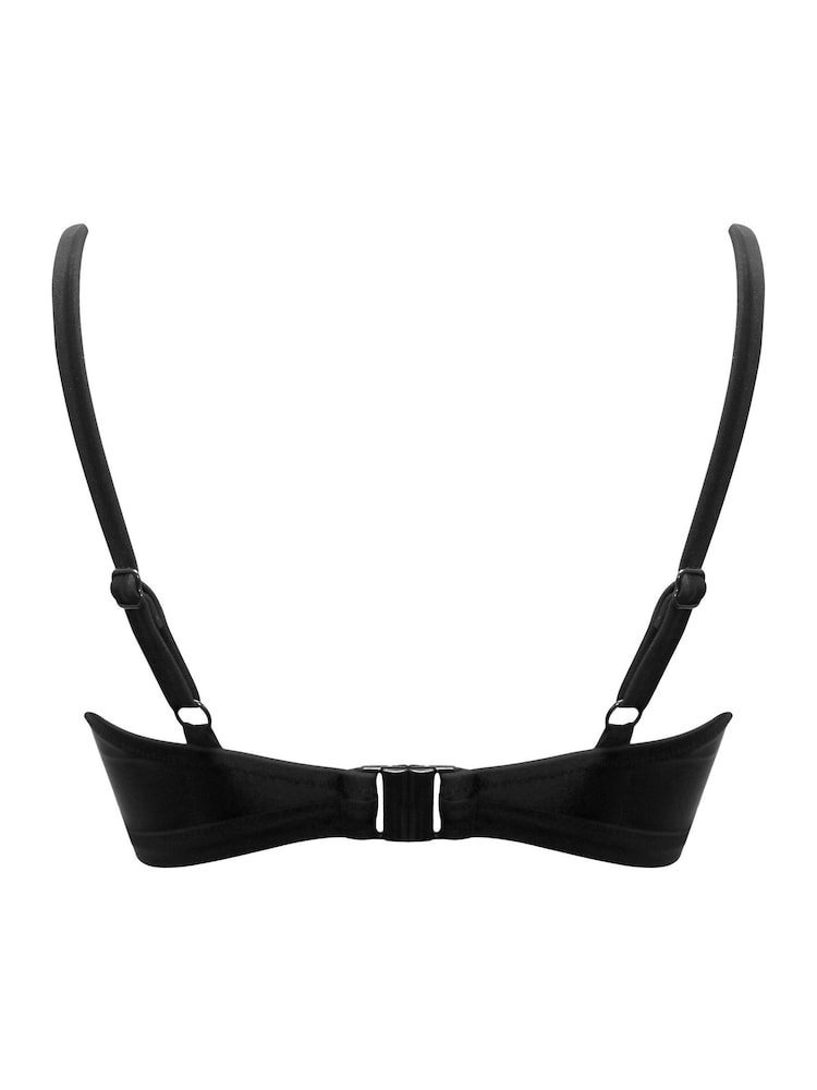 Pour Moi Black Padded Maya Bay Underwired Tie Bikini Top - Image 4 of 4