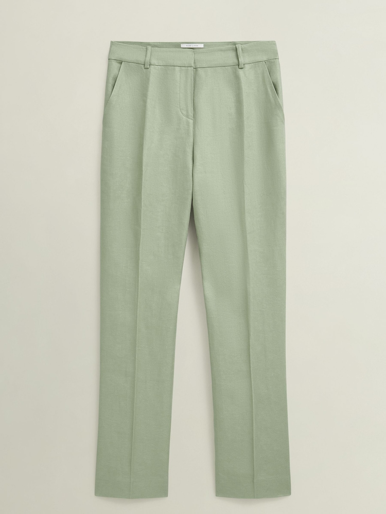 Hobbs Green Petite Linen Marietta Trousers - Image 4 of 4