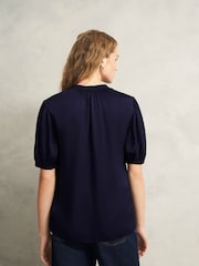 Hobbs Blue Anastasia Blouse - Image 2 of 4