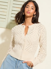 Friends Like These Ivory Bobble Stitch Cardigan - Image 1 of 4