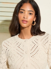 Friends Like These Ivory Bobble Stitch Cardigan - Image 3 of 4