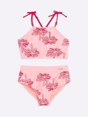 River Island Pink Girls Palm Embroidery Bikini - Image 1 of 4