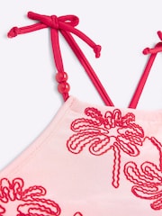 River Island Pink Girls Palm Embroidery Bikini - Image 3 of 4
