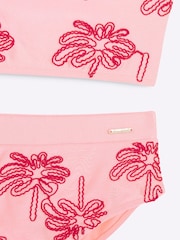 River Island Pink Girls Palm Embroidery Bikini - Image 4 of 4