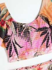 River Island Pink Girls Orchid Print Bikini - Image 3 of 4