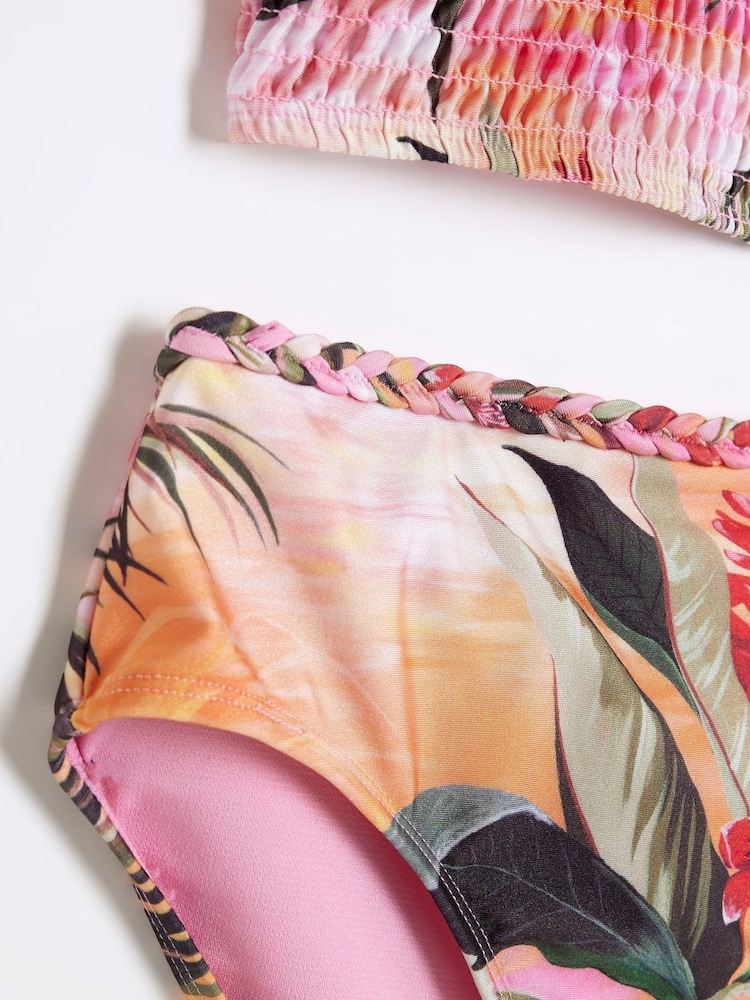 River Island Pink Girls Orchid Print Bikini - Image 4 of 4 River Island Pink Girls Orchid Print Bikini - Image 4 of 4
