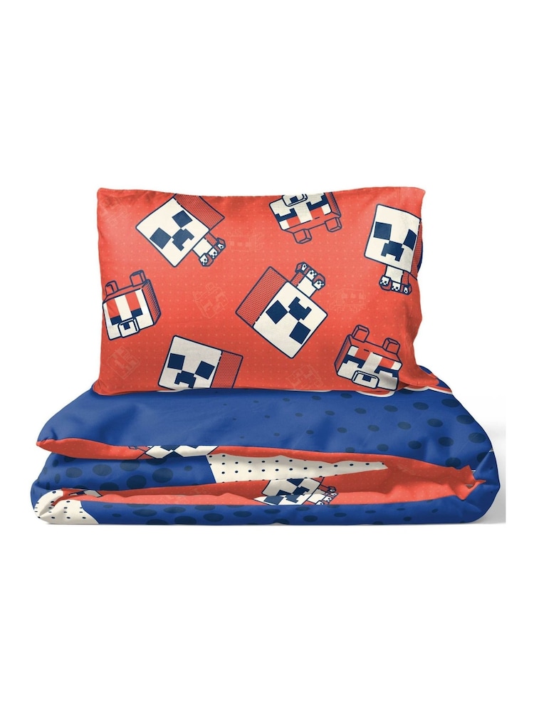 Jay Franco Blue Minecraft Oishi Market 100% Cotton Single Duvet Co Set - Image 5 of 5