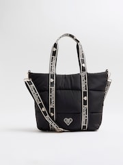 River Island Black Girls Padded Nylon Shopper Bag - Image 1 of 5