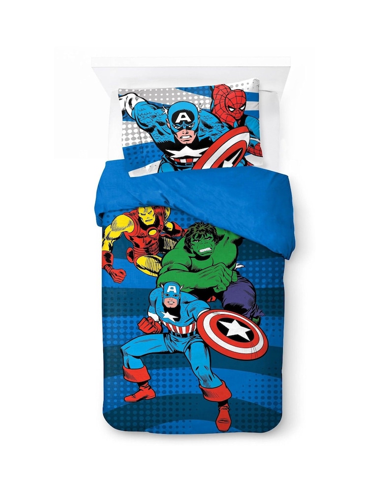 Jay Franco Grey Marvel Comics Avengers 100 Cotton Single Duvet Cover Set - Image 2 of 5