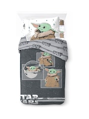 Jay Franco Grey Star Wars Mandalorian Curious Child 100% Cotton 3 Duvet Set - Image 2 of 6