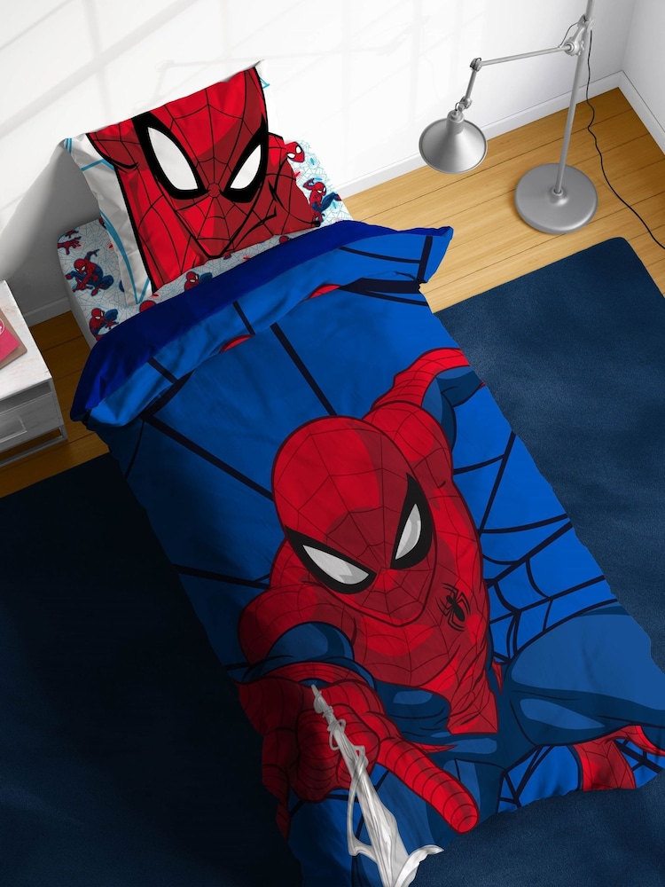 Jay Franco Blue Marvel Spiderman Webtastic 100 Cotton 3 Piece Single Bed Set - Image 1 of 5