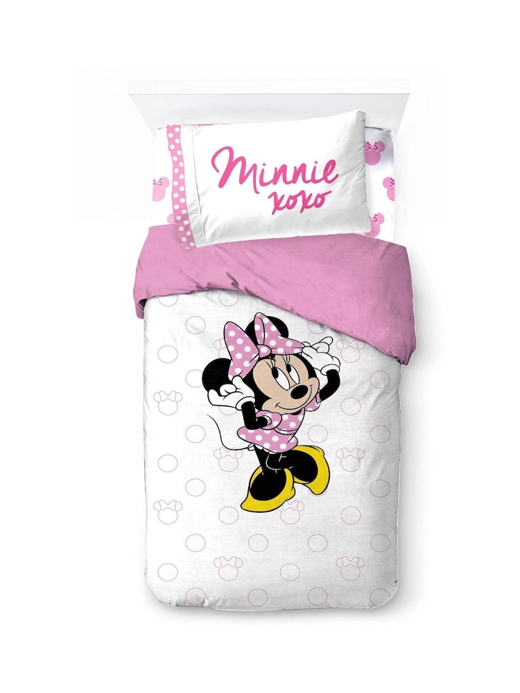 Jay Franco Pink Disney Minnie Mouse 100% Cotton 3 Piece Single Bed Set - Image 2 of 6