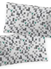 Jay Franco Black Minecraft Creeper Checkered 100% Cotton Single Duvet Cover and Pillowcase Set - Image 5 of 6