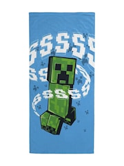 Jay Franco Blue Minecraft Creeper Cotton Beach Towel - Image 3 of 3