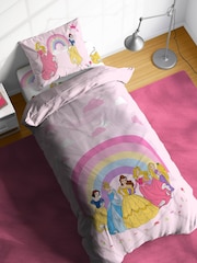 Jay Franco Pink Disney Princess Rainbow 100% Cotton 3 Piece Single Bed Set - Image 1 of 5