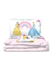 Jay Franco Pink Disney Princess Rainbow 100% Cotton 3 Piece Single Bed Set - Image 4 of 5
