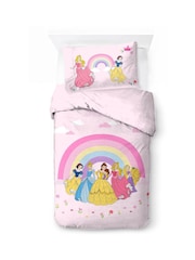 Jay Franco Pink Disney Princess Rainbow 100 Cotton Single Duvet Cover and Pillowcase Set - Image 2 of 6