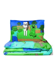Jay Franco Blue Minecraft Creative Mode 100 Cotton Single Duvet Cover Set - Image 5 of 6