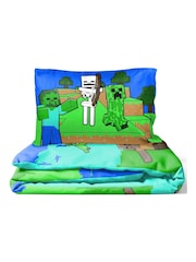 Jay Franco Blue Minecraft Creative Mode 100 Cotton Single Duvet Cover Set - Image 6 of 6